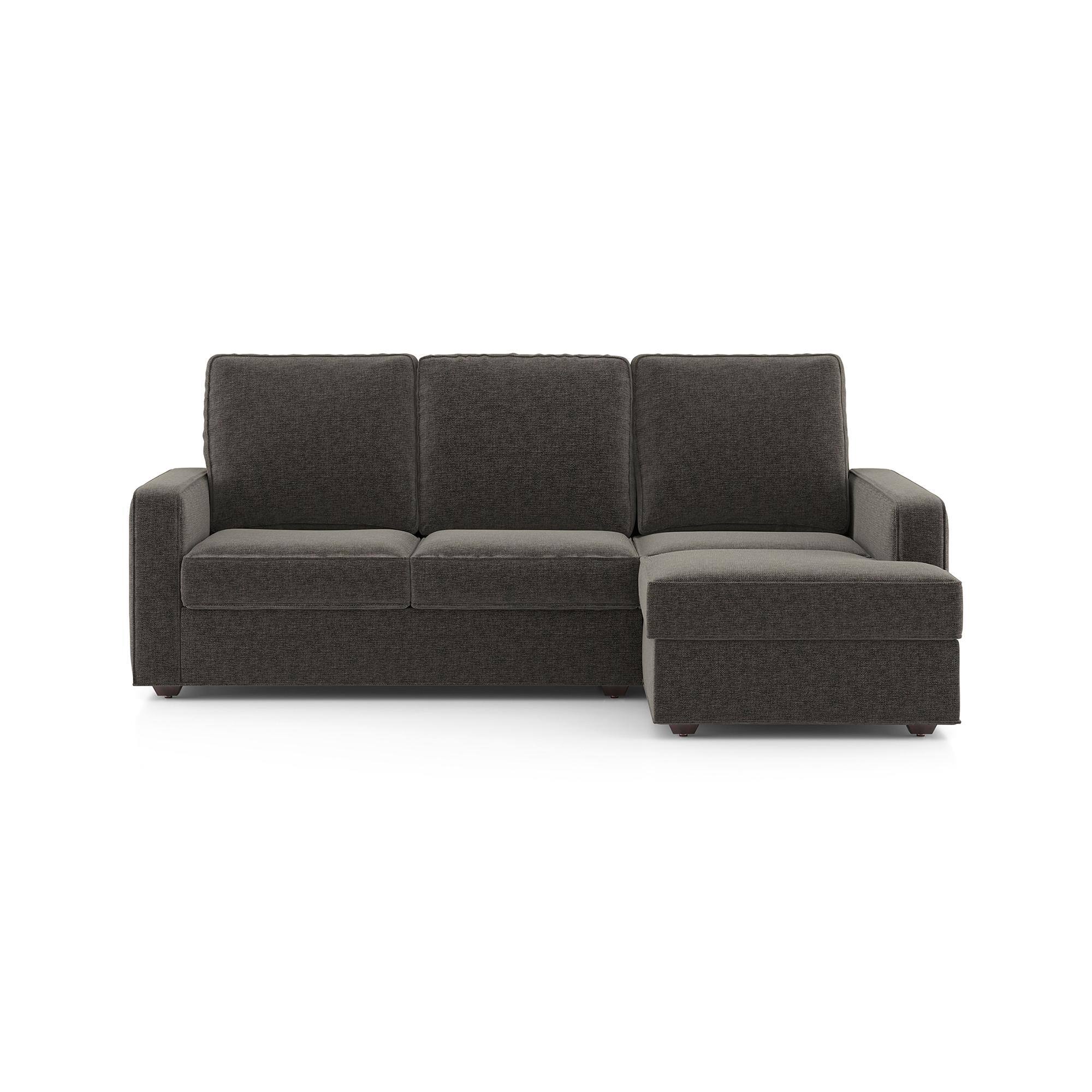 Apollo Compact Sofa (Colour : Smoke, Cushion : Soft, Back Type : High Back, Seating Capacity : Right Aligned 2 Seater + Right Aligned Chaise + Ottoman)