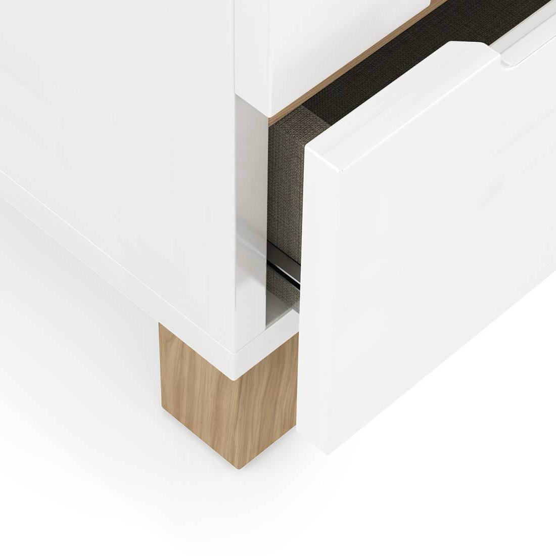 Oslo Engineered Wood Bedside Table in White Finish