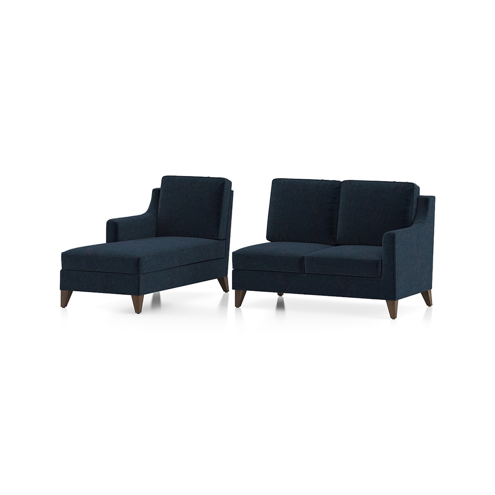 Abbey Sectional Sofa (Colour : Cobalt, Cushion : Hard, Seater : Left Aligned 2 Seater + Left Aligned Chaise)