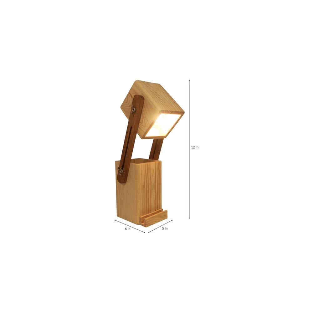 Toby Wooden Table Lamp With Mobile Stand