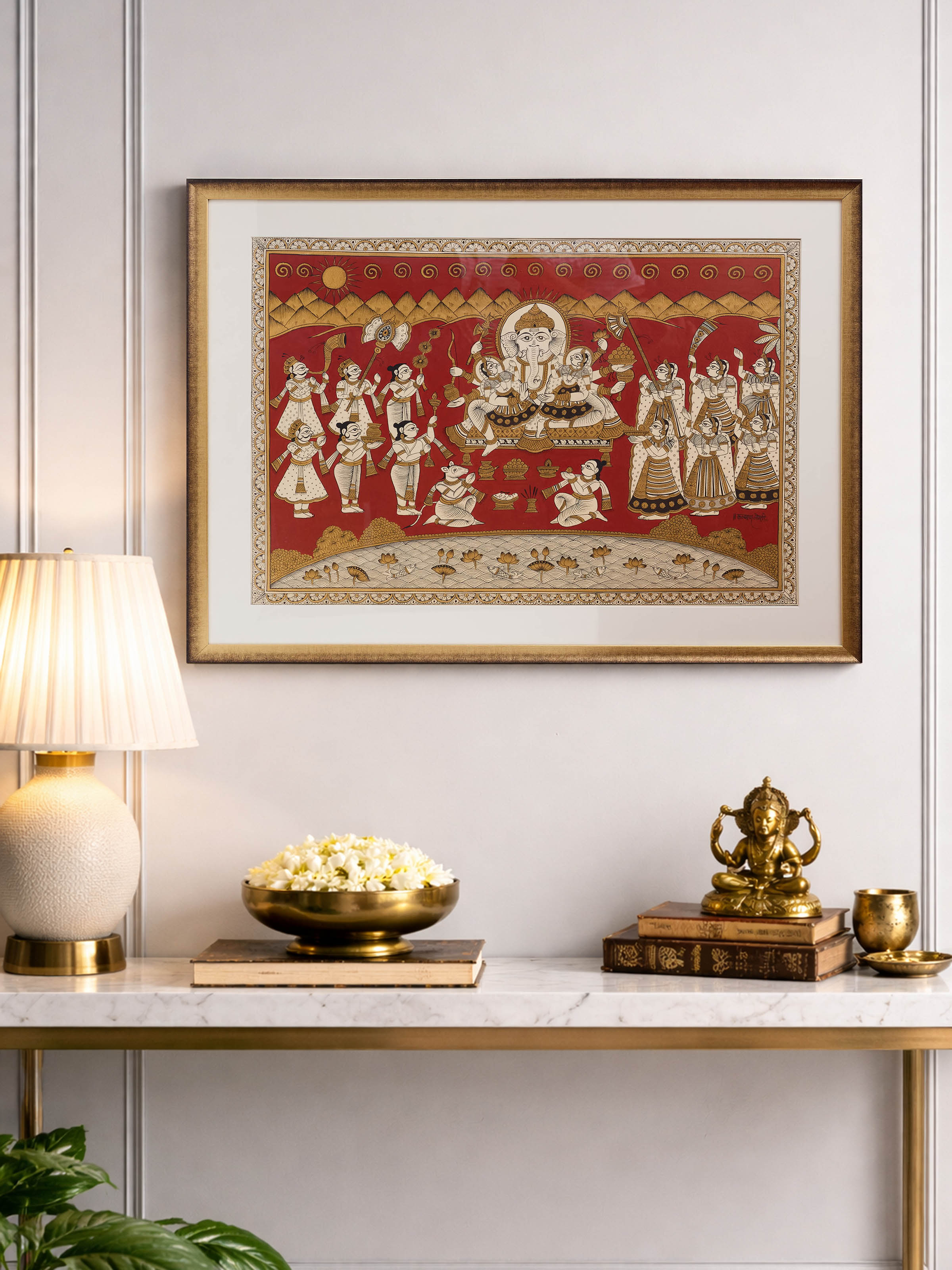 Ganesh Vandana Kamal Phad Painting