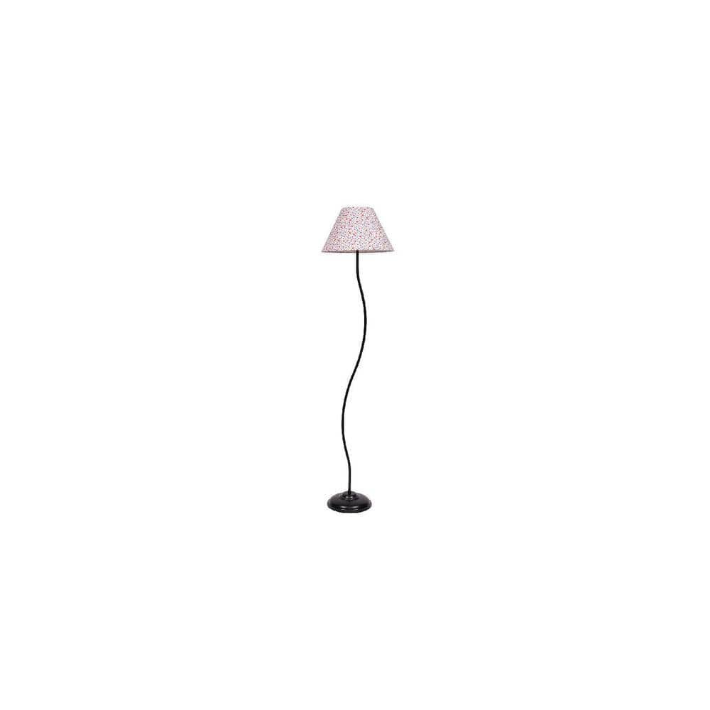 Calvin Multicolour Fabric Floor Lamp with Black Iron Base