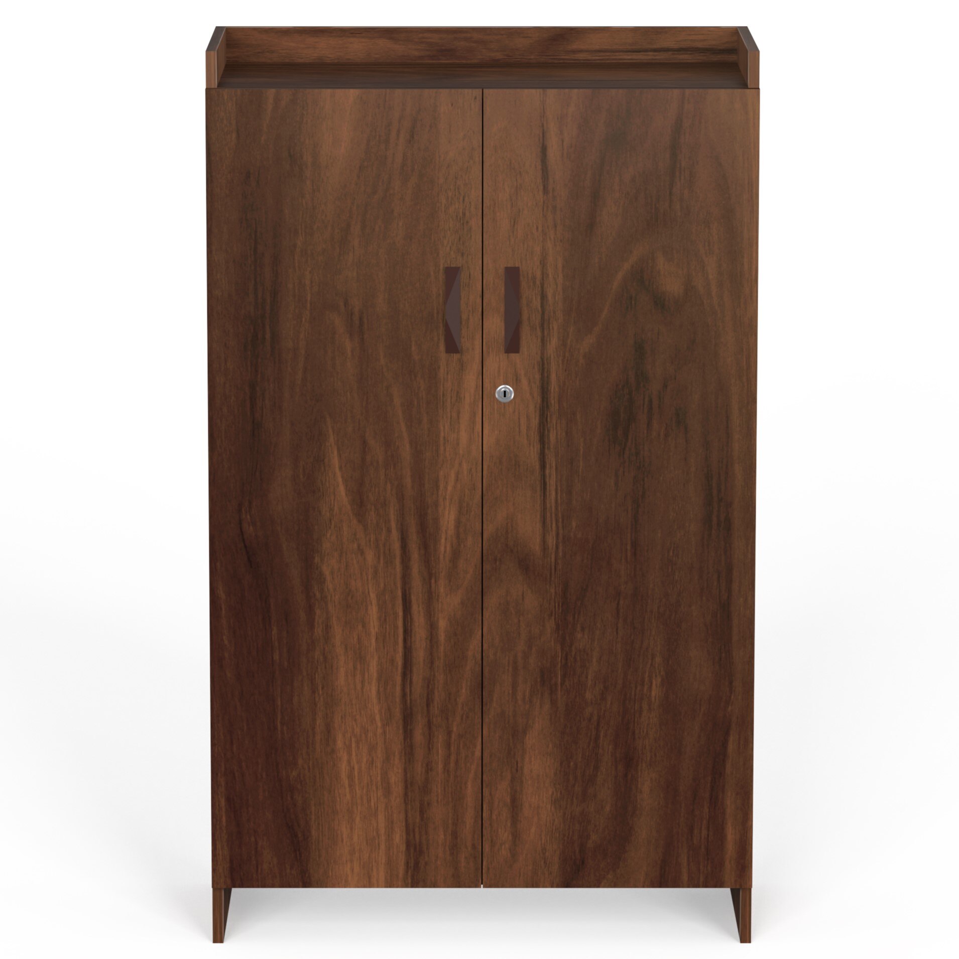 BLUEWUD Brooklyn Tall Engineered Wood 2 Doors with Lock Shoe Rack Cabinet Slipper Footwear Stand Organizer can Store Up to 24 Pairs for Home, DIY (Do it Yourself) (Brown Maple) (Size Upto UK 9)