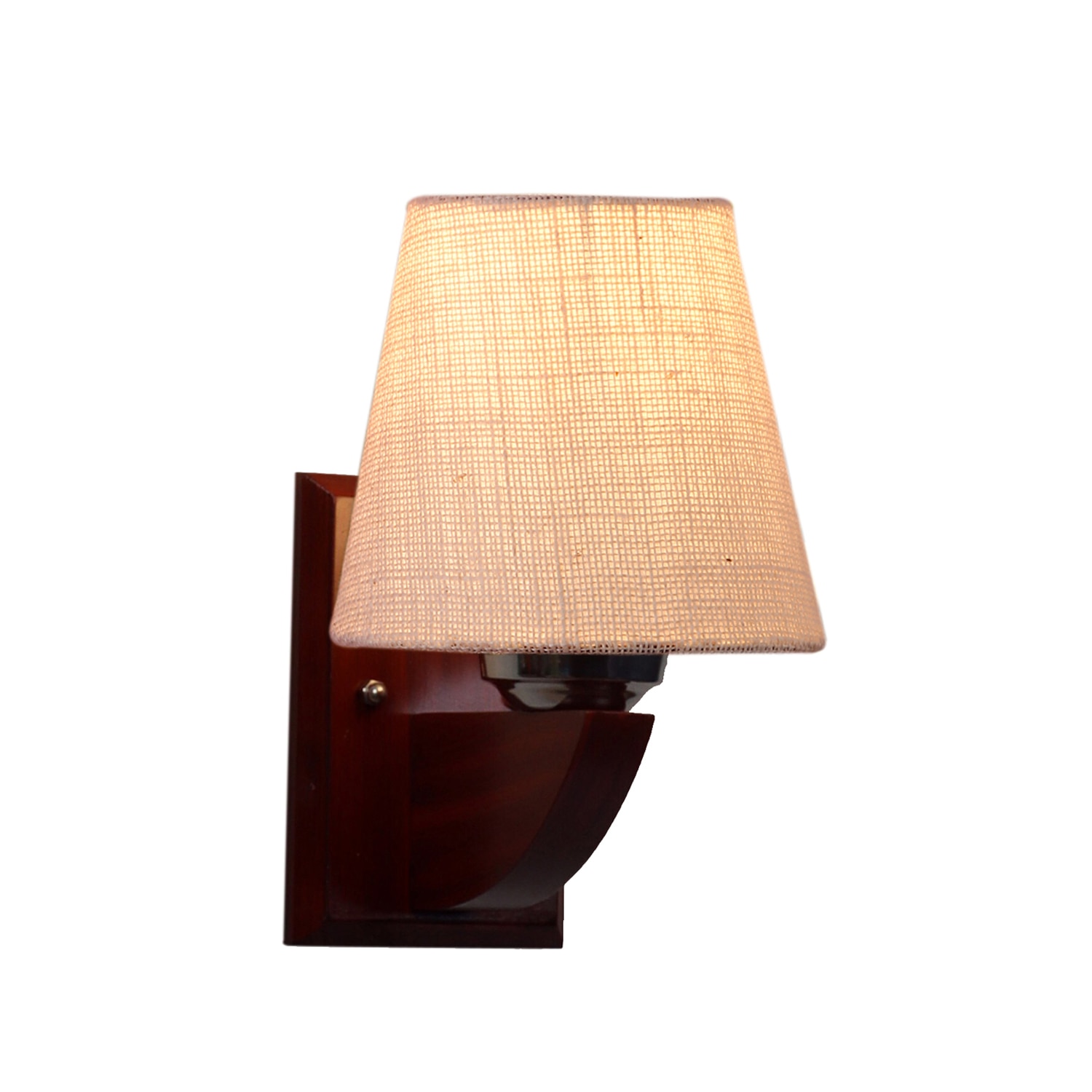 Devansh Solid Wood Electric Wall Light in White Colour with White Shade Count of 1 Light - Devansh