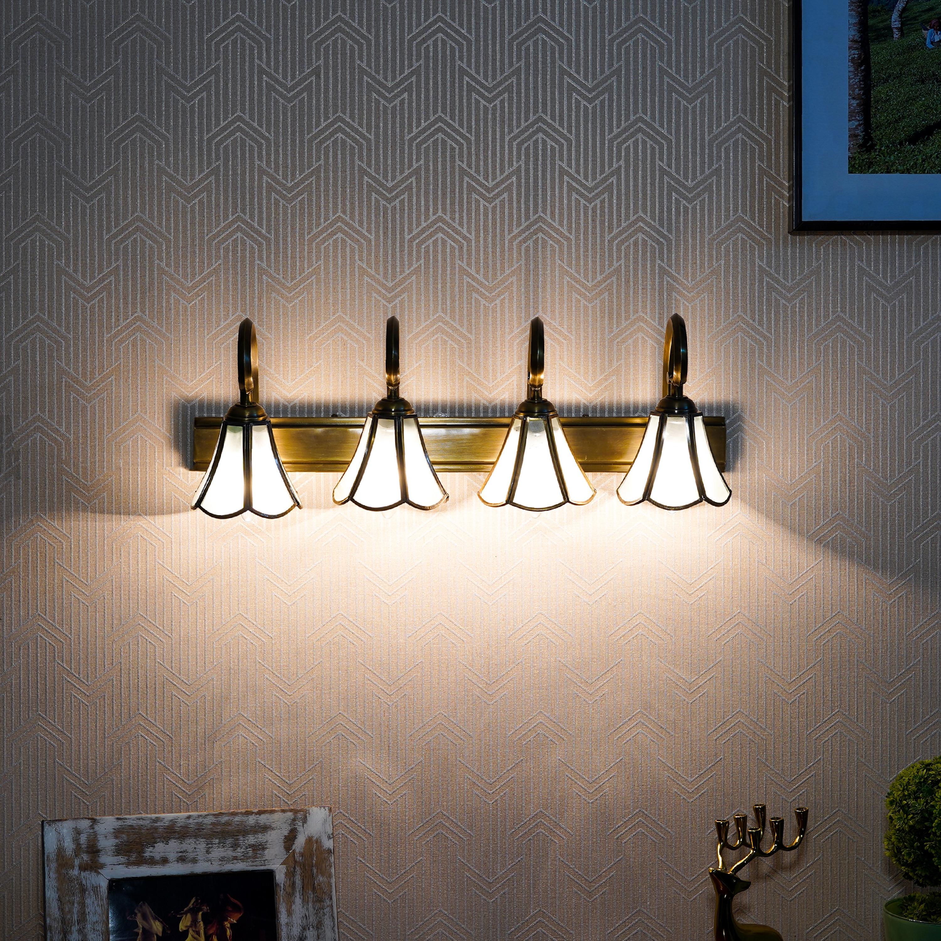 Galaxy Brass and Glass Wall Picture Light