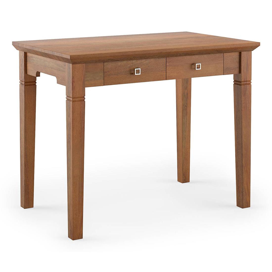 Malabar Solid Wood Study Table in Amber Walnut Finish