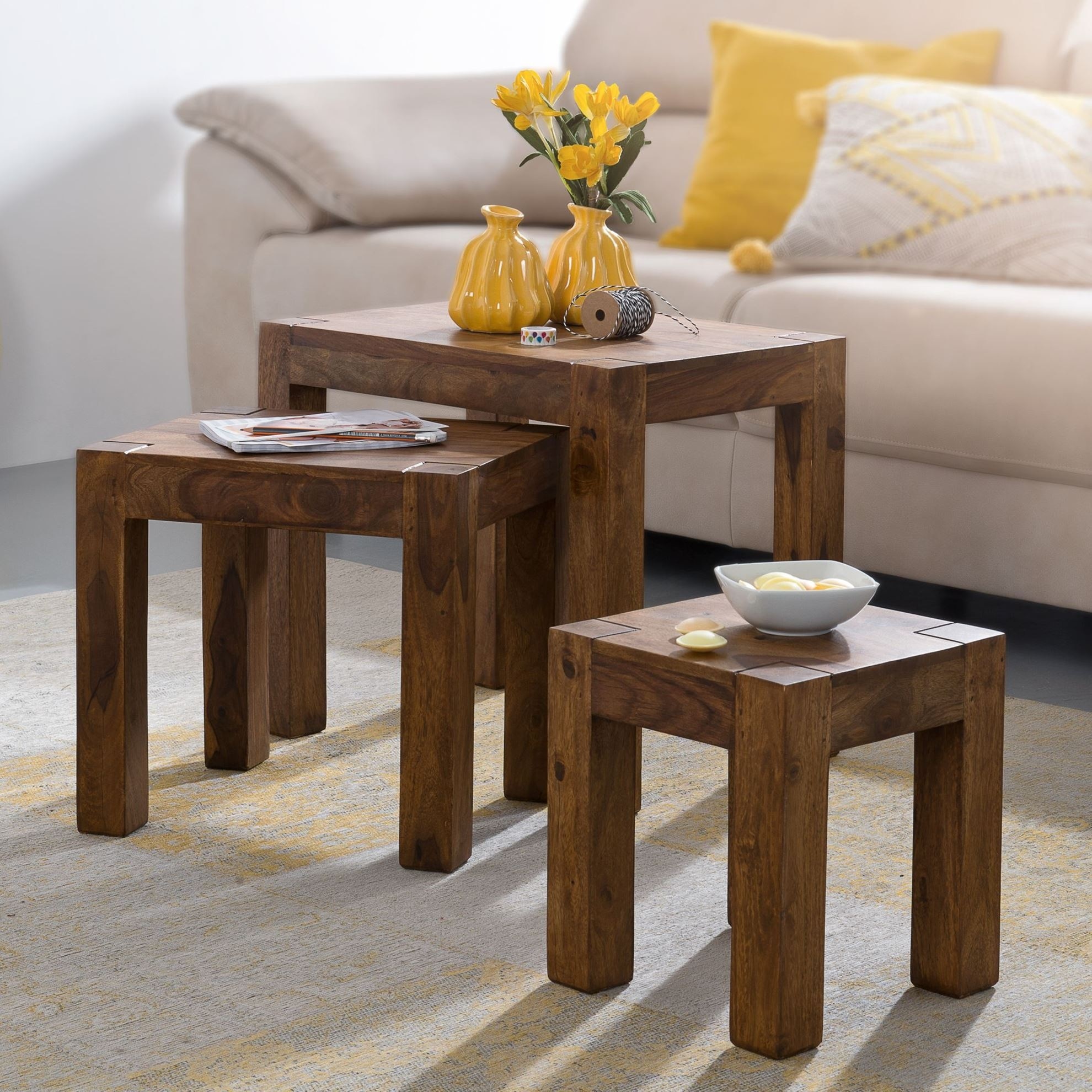 Brandyn Solid Wood Nested Tables - Set of 3