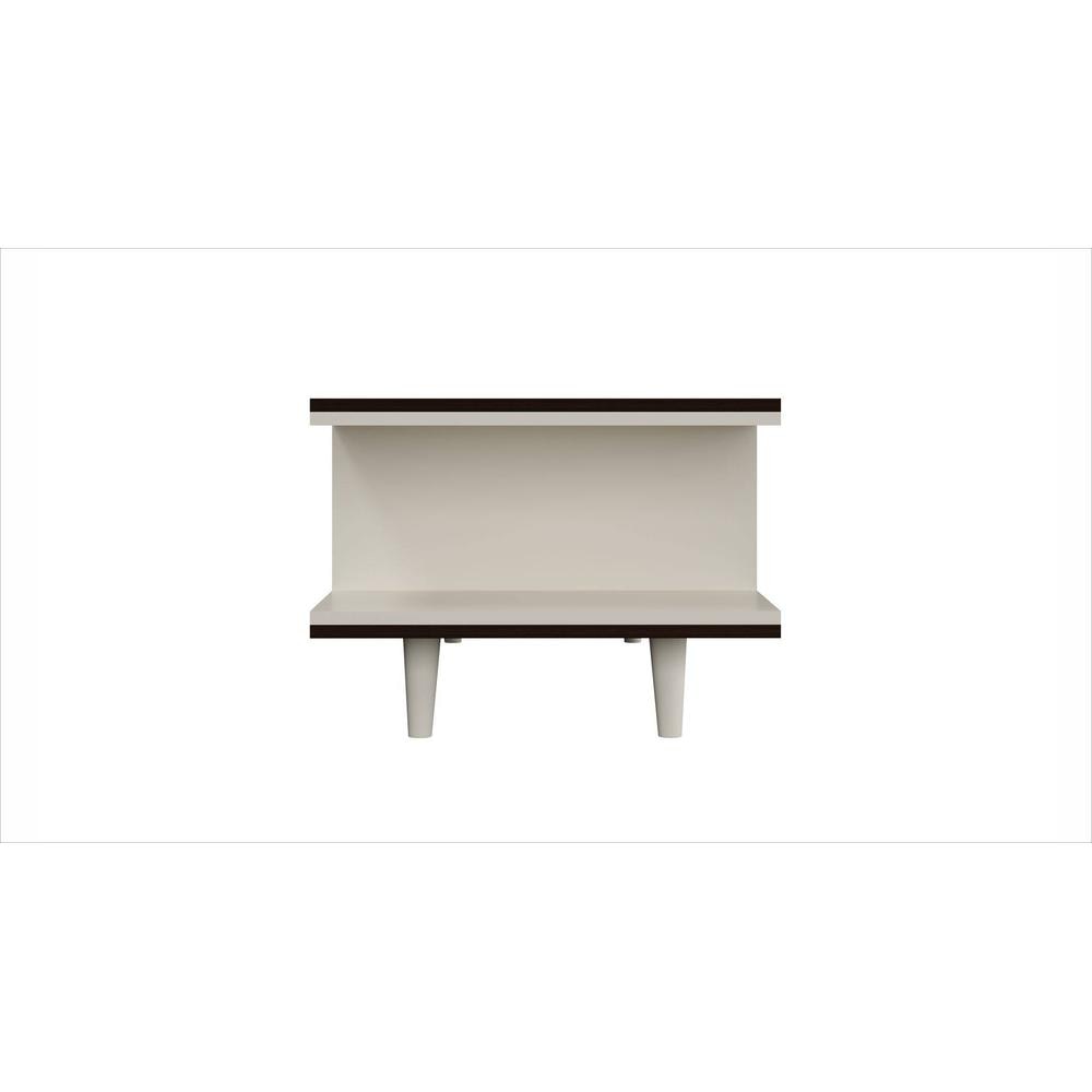 Anatdol Rectangular Engineered Wood Coffee Table In Wenge And White Finish