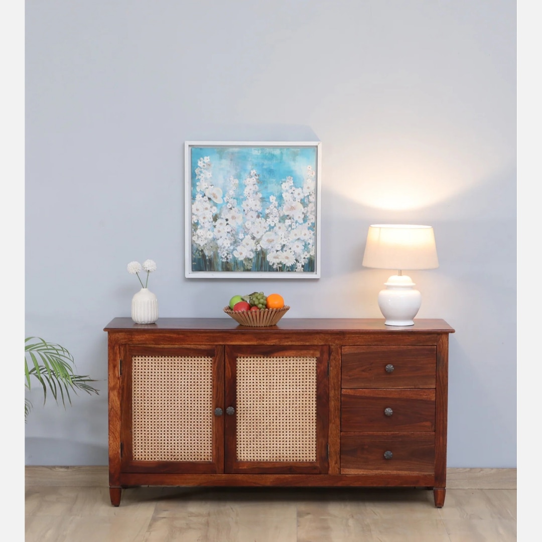 Karen Sheesham Wood Sideboard in Honey Finish