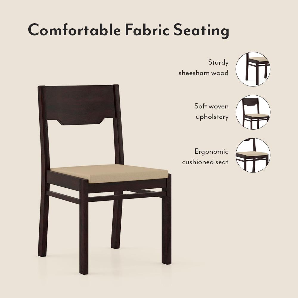 Arabia Xl Storage - Kerry 6 Seater Dining Table Set (Colour- Wheat Brown , Finish- Mahogany)