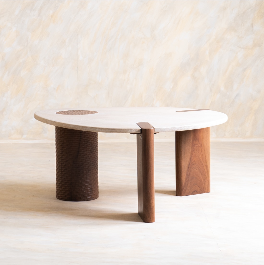 Sculpt Solid Wood Coffee Table in Brown Colour - Orange Tree