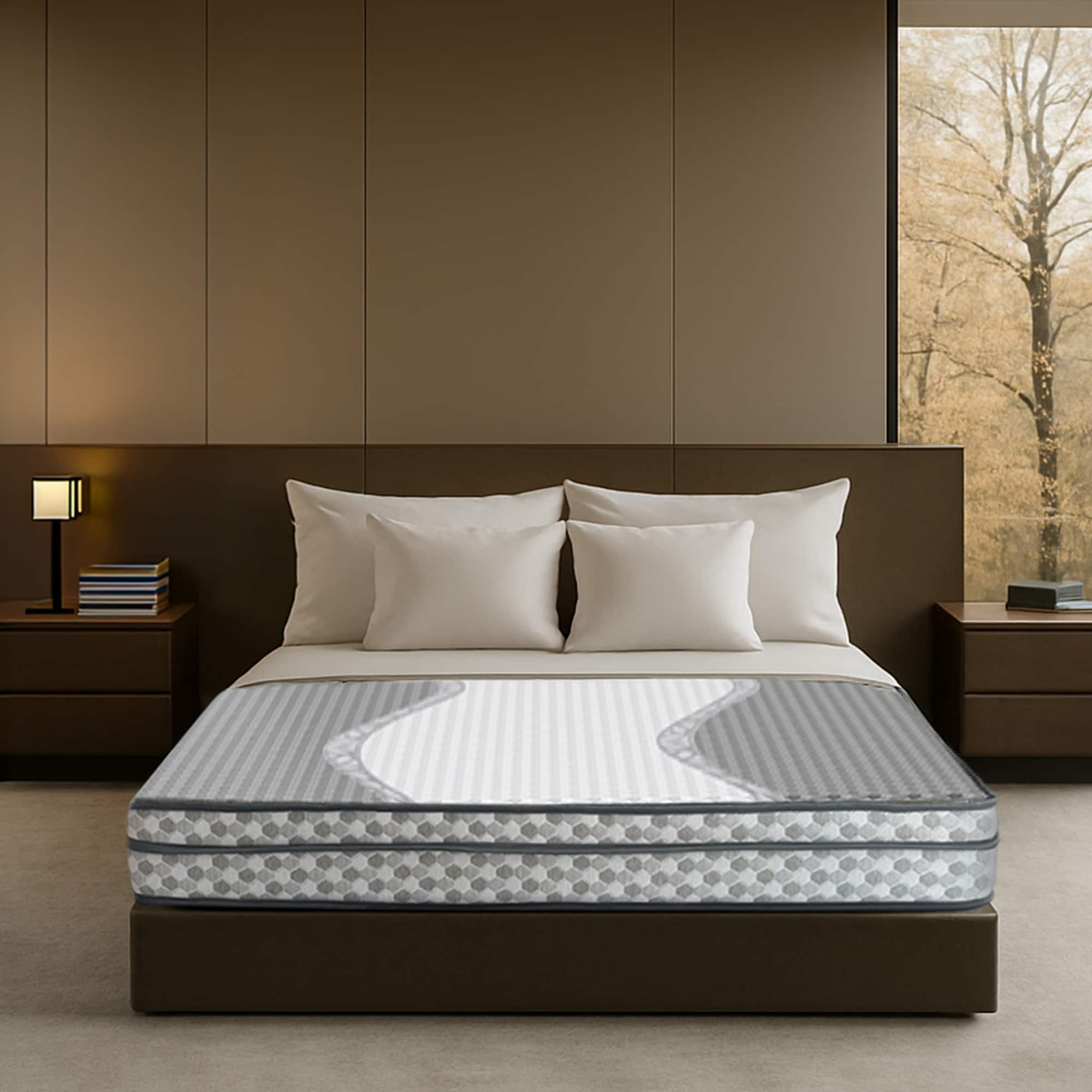 Sleepwell Ortho Pro Spring, Euro Top Finish, 3-zone pocket 8 inch Single Pocket Spring Mattress (L x W: 72 inch x 30 inch)