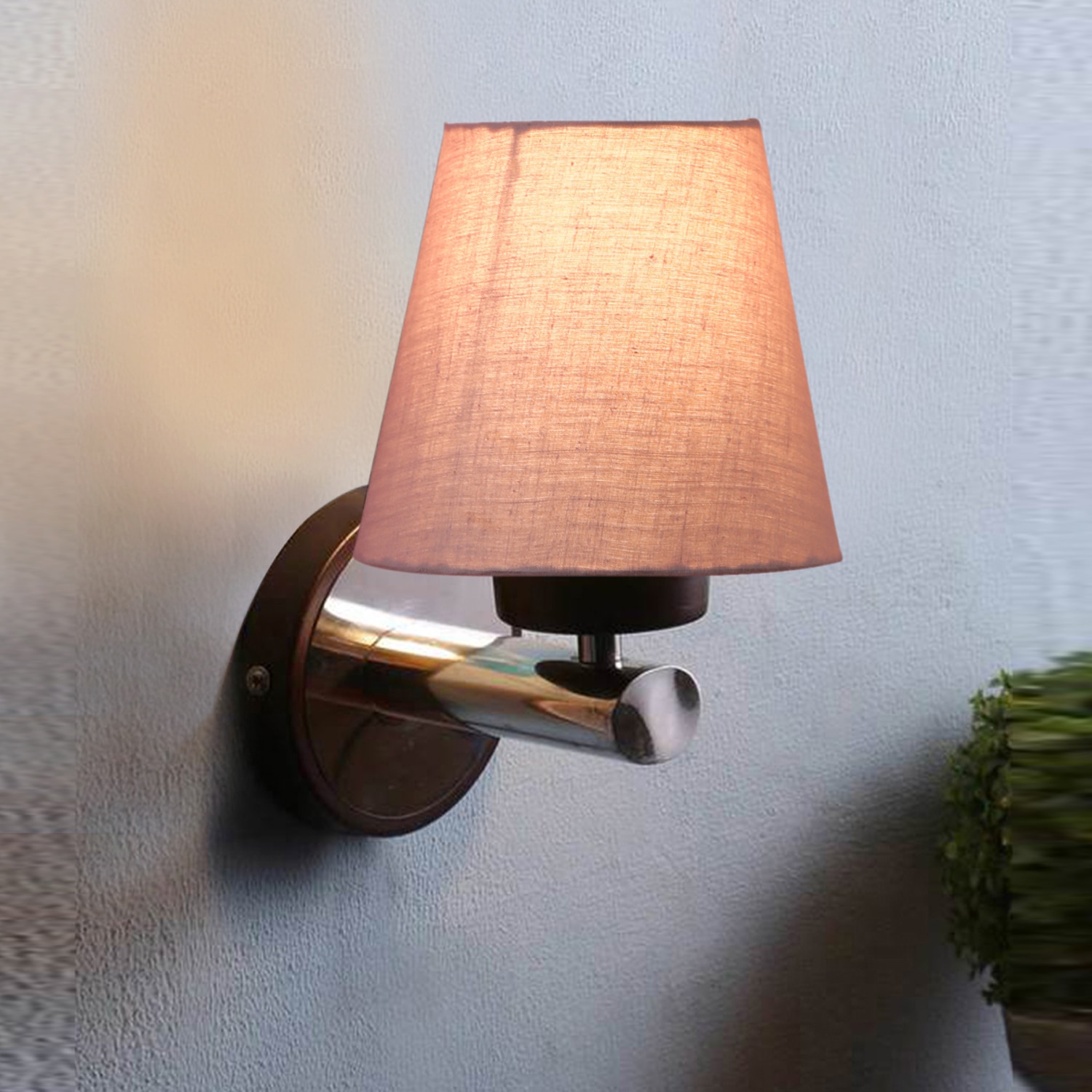 Devansh Metal Electric Wall Light in Grey Colour with Grey Shade Count of 1 Light - Devansh