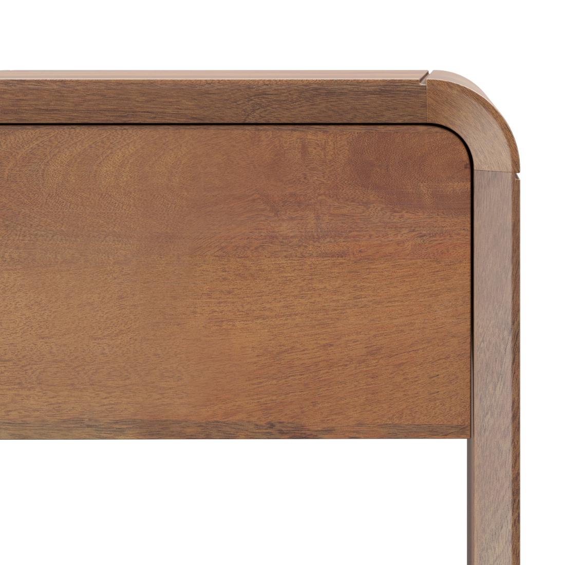 Hiro Solid Wood Bedside Table In Amber Walnut Finish