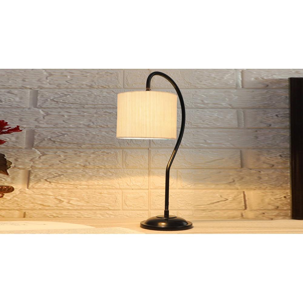 off-white cotton Curvy table lamp with Iron Base (SP01)