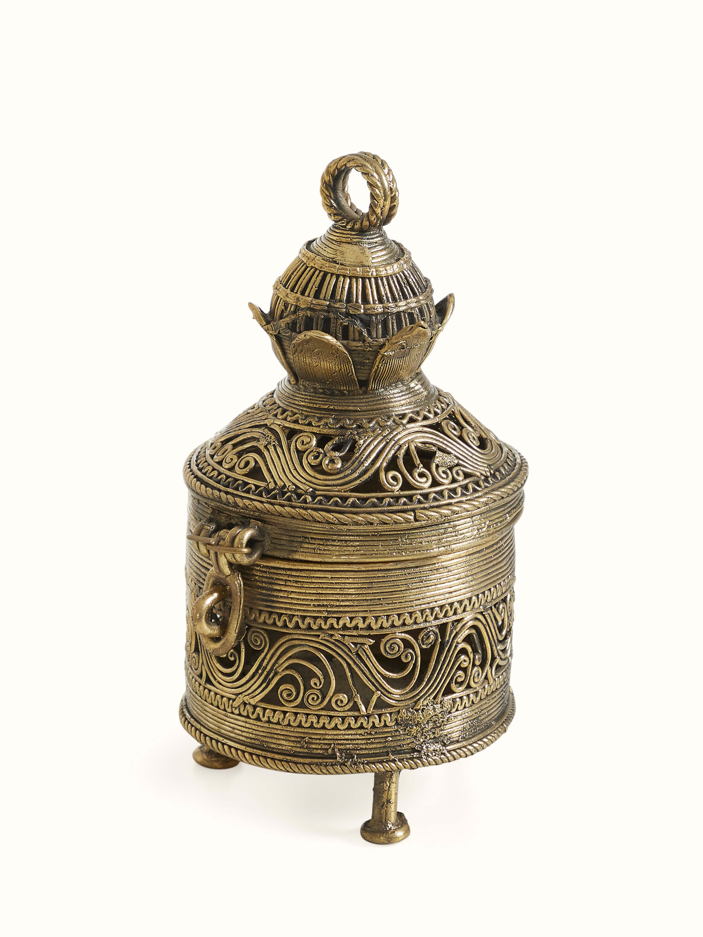 Angled view of Dhokra Brass Box