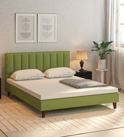 Dallas Engineered Wood Queen Size Non Storage Bed In Provincial Teak Finish