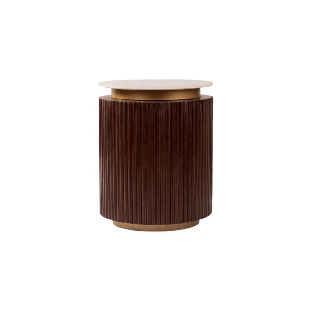 Roswell Side Table in Dark Walnut Finish