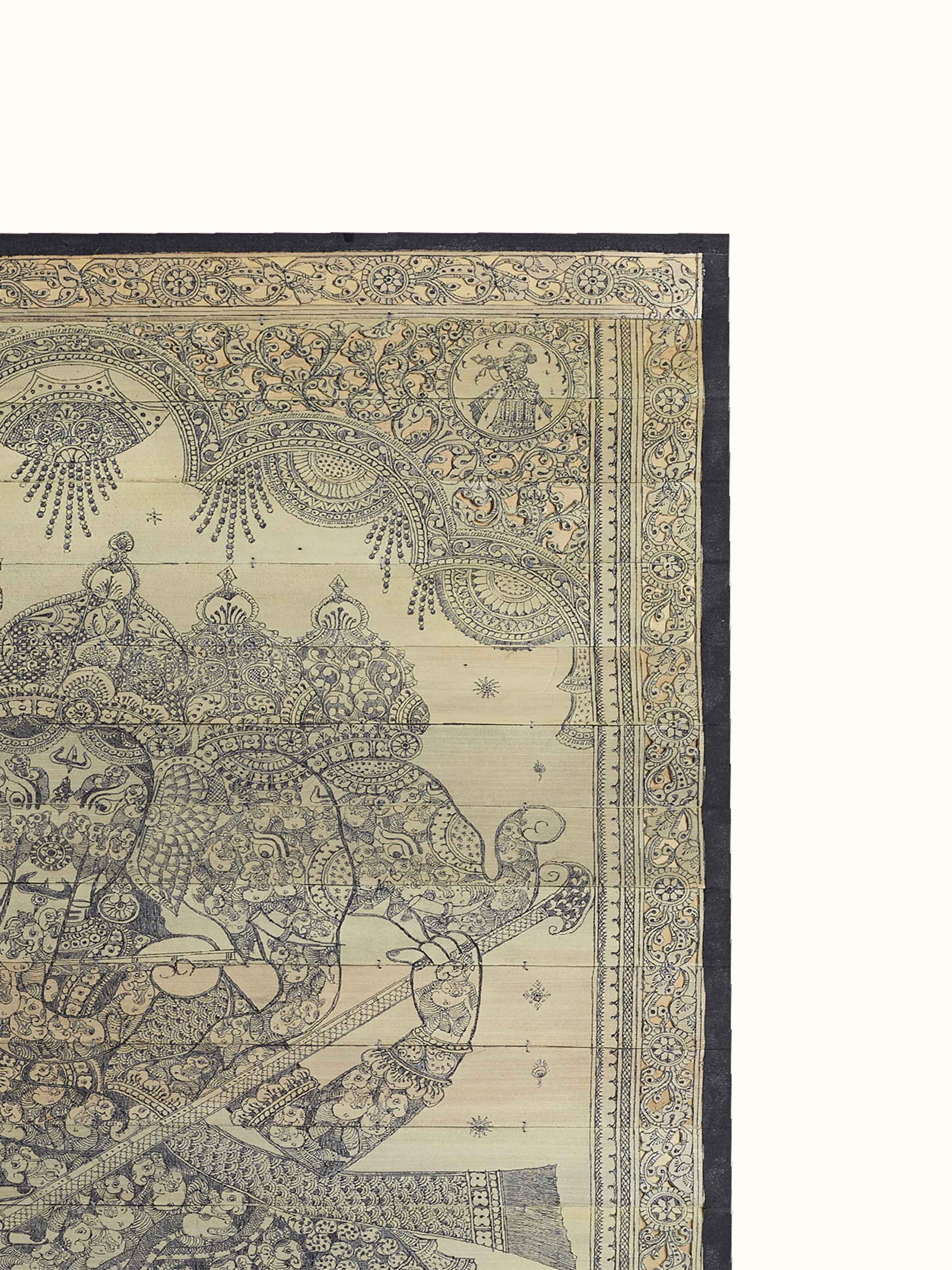 Panchamukhi Ganesha Palm Leaf Engraving
