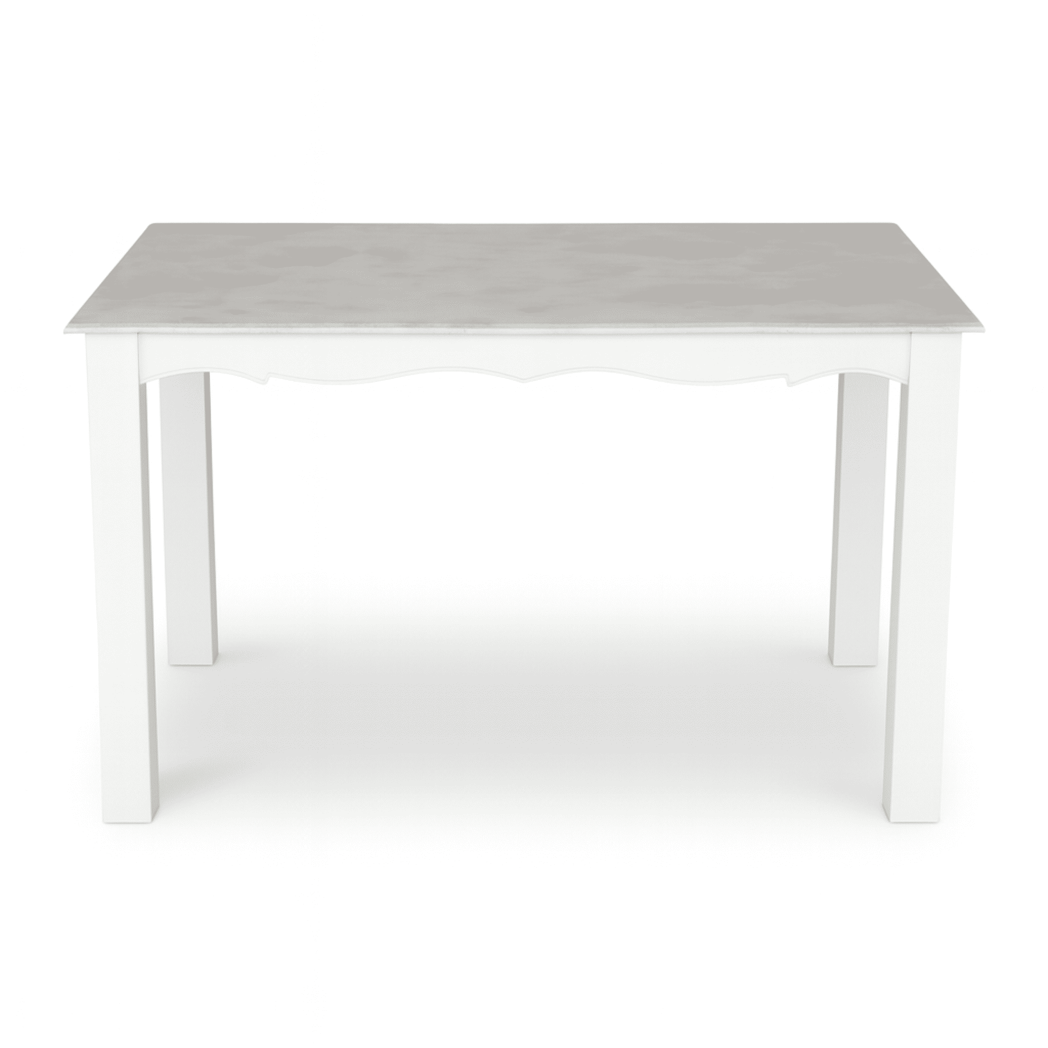 Globally Indian Compact Wooden Dining Table Set For 6 – White Painted Finish With Cushioned Seating