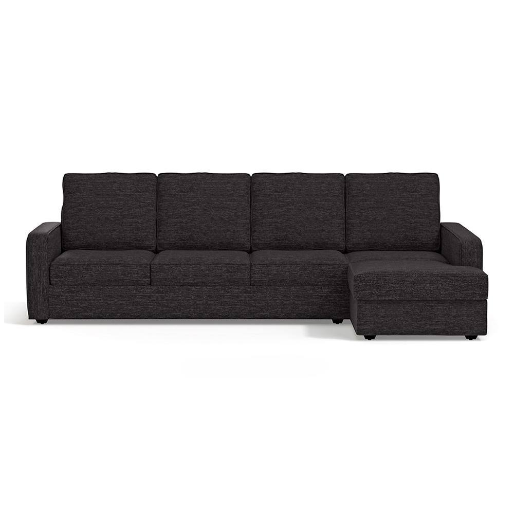 Apollo Compact Sofa (Colour : Graphite Grey, Cushion : Soft, Back Type : High Back, Seating Capacity : Right Aligned 3 Seater + Right Aligned Chaise)