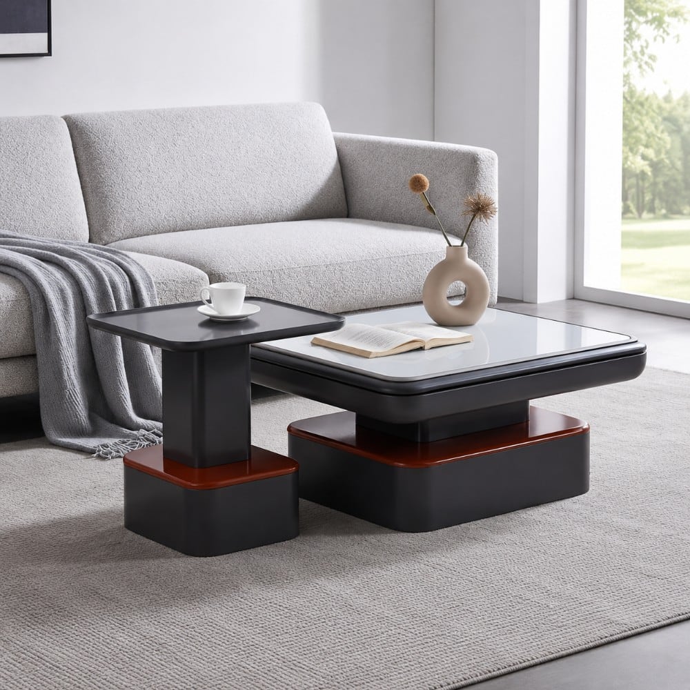The Eclipse Contemporary Dual Tone MDF Coffee Table and Side Table Set