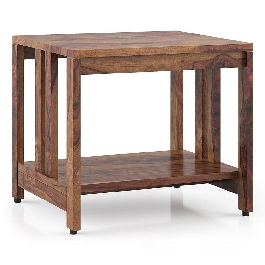 Beirut Solid Wood Bedside Table in Teak Finish