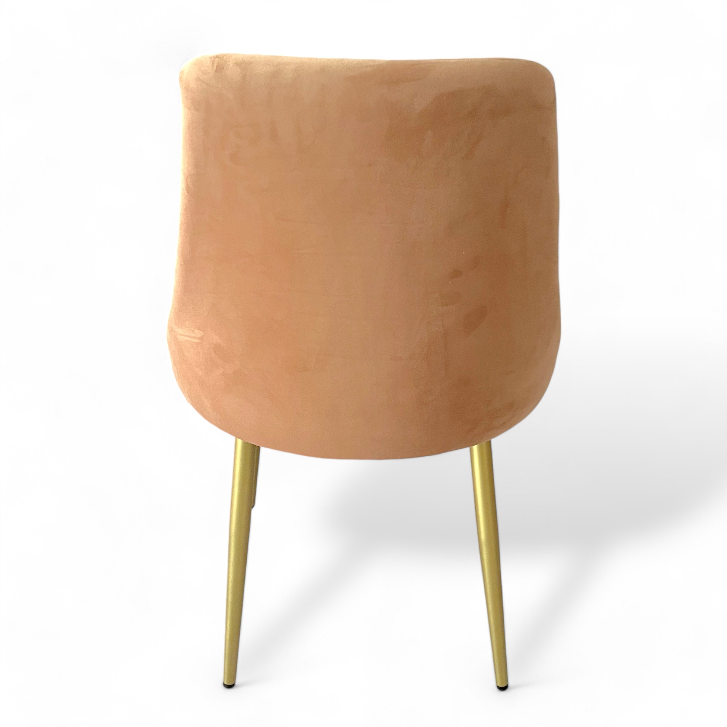 Rosslyn Sheesham Wood  Dining Chair in Peach Velvet Upholstery