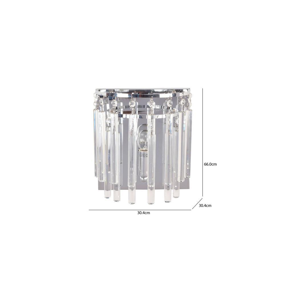Silver Orchid Taylor Silver Single-light Crystal Wall Light
