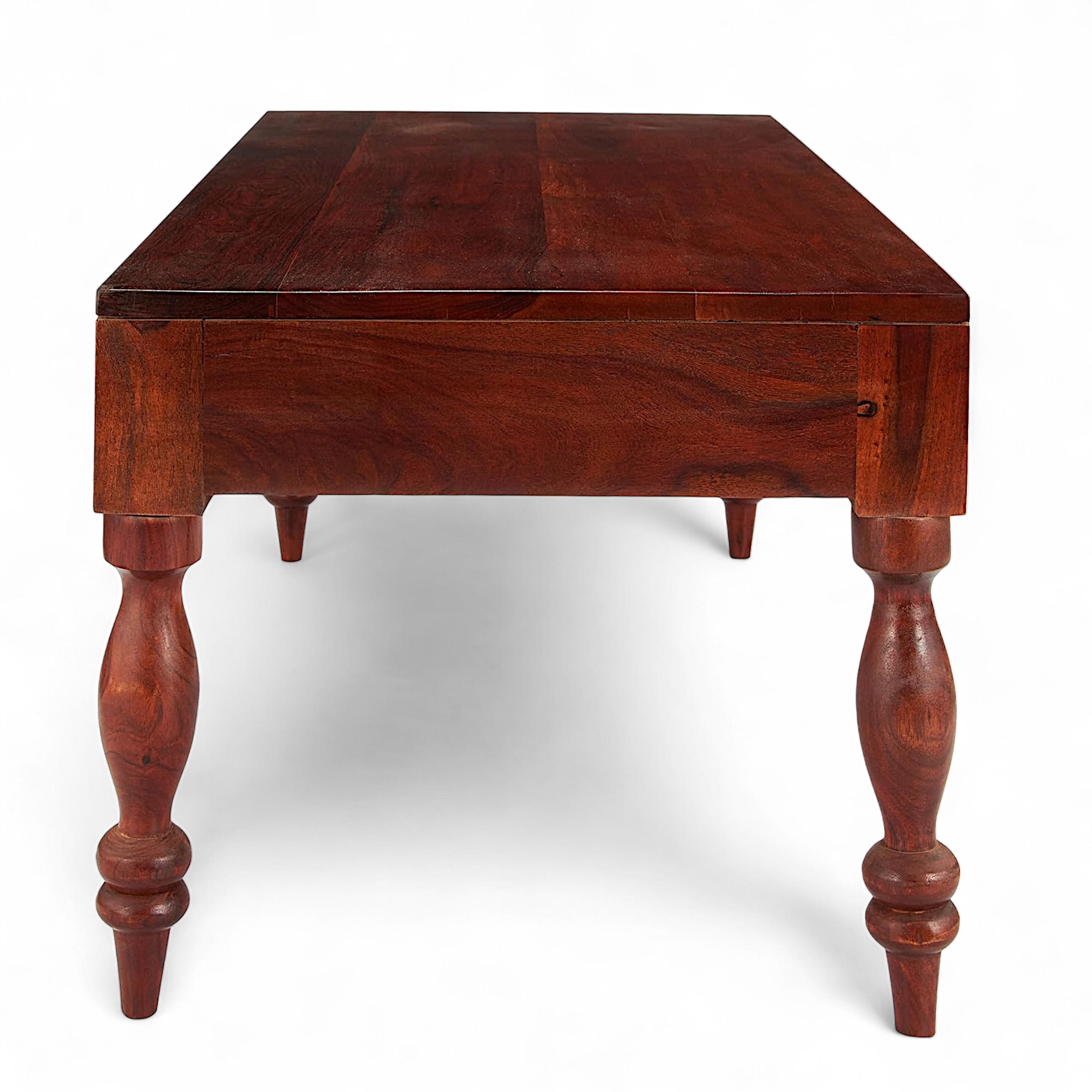 Hudson Sheesham Wood Traditional Rectangle Coffee Table In Honey Finish