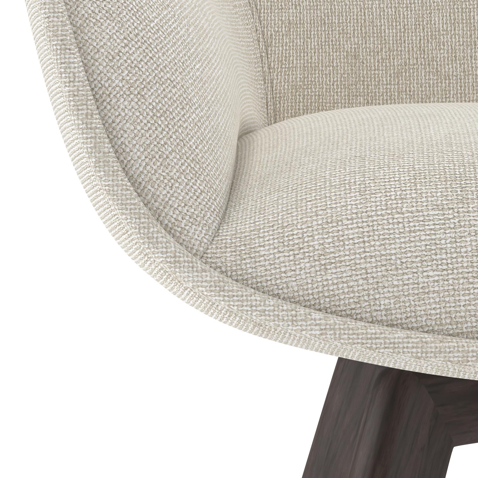 Zaida 6 Seater Dining Table With Set Of 6 Bren Swivel Dining Chairs (Colour- Ivory, Finish- Glass)