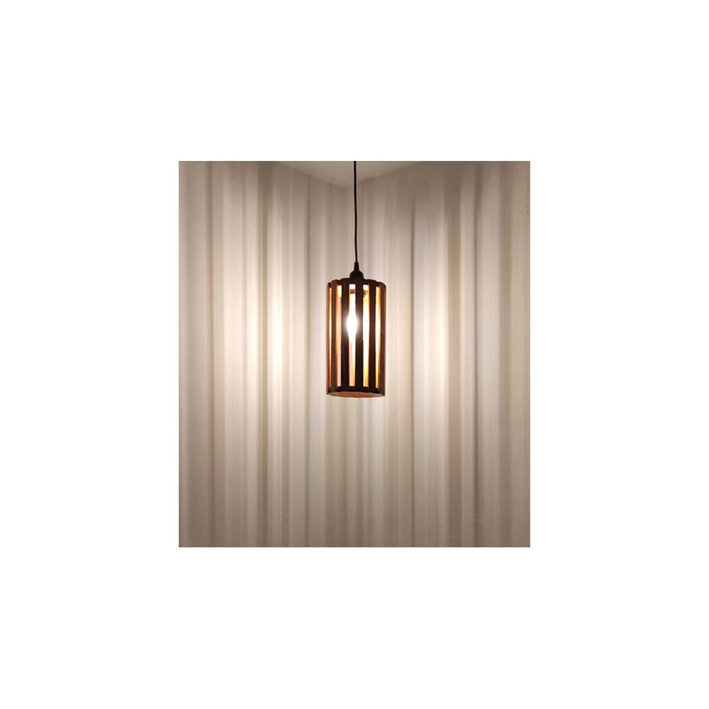 Casa Brown Solid Wood Single Hanging Light