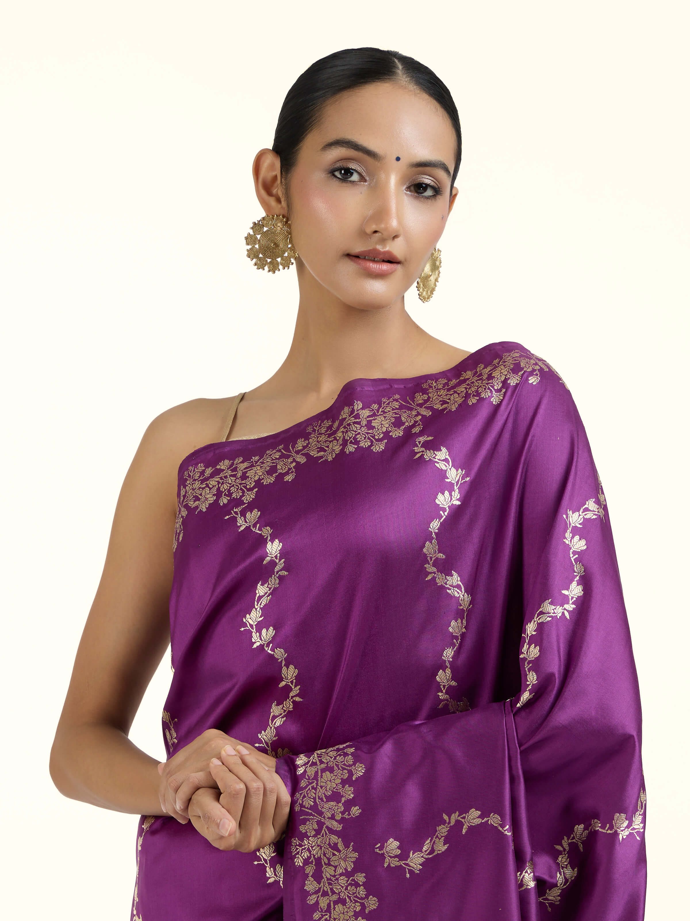 Magenta Banarasi Kadhwa Silk Saree