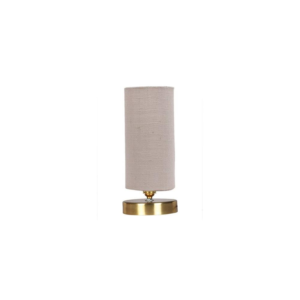 Helena White Jute table lamp with Gold wood base