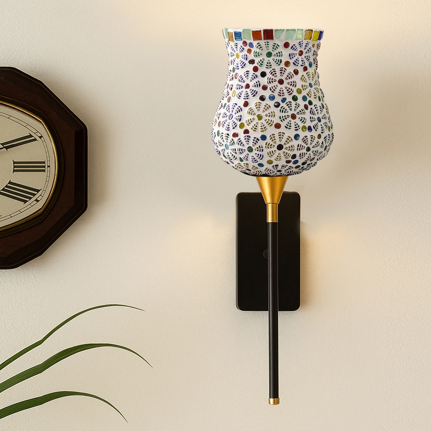 Devansh Metal Electric Wall Light in Black Colour with Multi Shade Count of 1 Light - Devansh