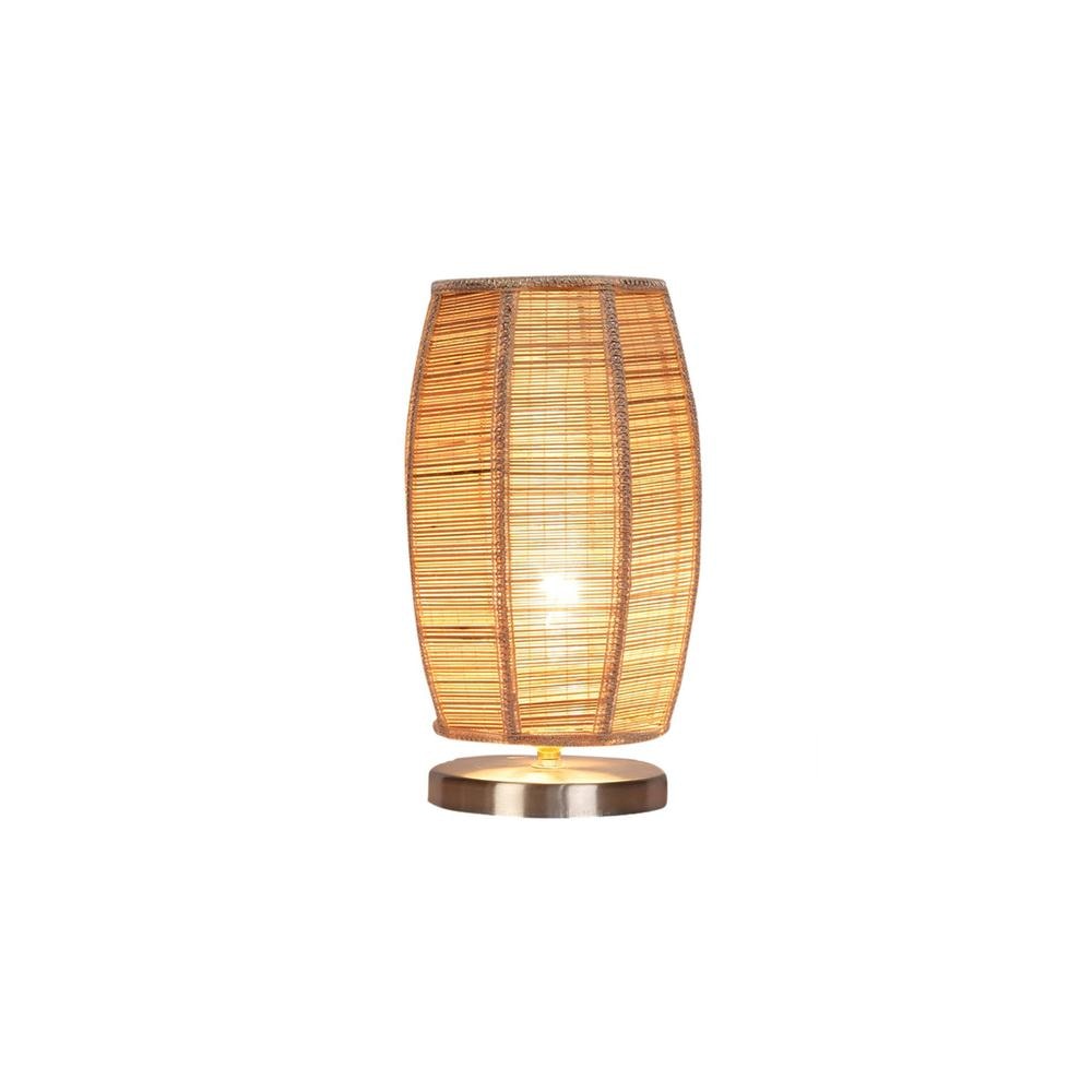 Dholak Bamboo table lamp with Steel Base =-39