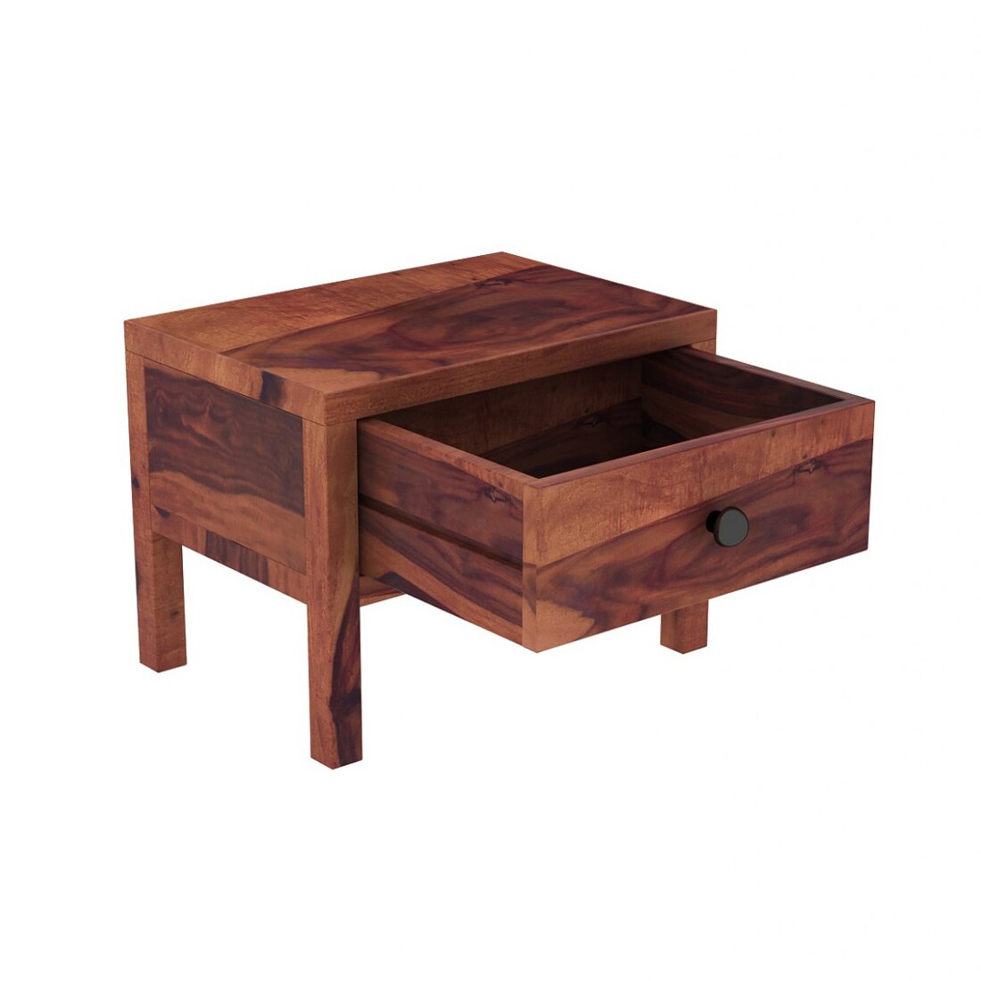 Rama Solid Wood Bedside Table in Teak Finish
