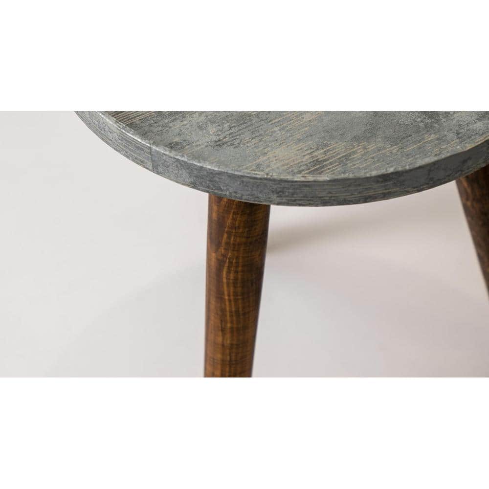 Teal Rain Round Nesting Tables with Wooden Legs, Side Tables, Wooden Tables, Living Room Decor by A Tiny Mistake