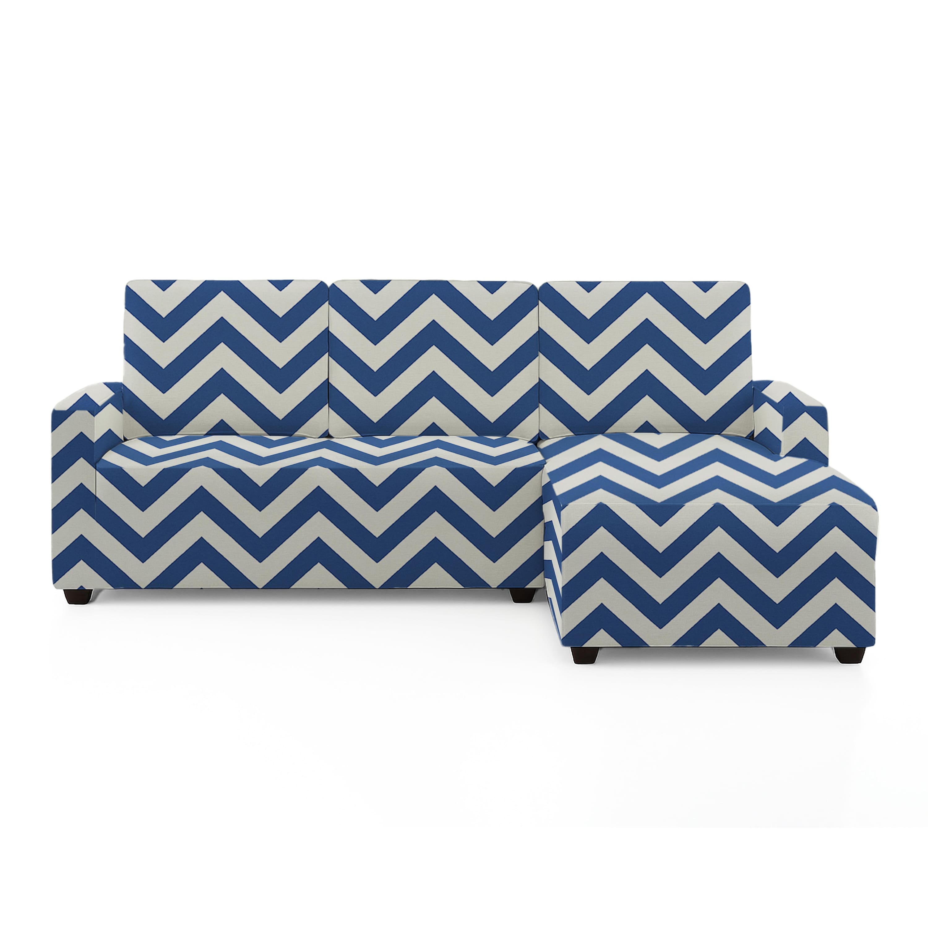 Right Aligned 2 Seater Right Aligned Chaise Grey Line Sofa Cover