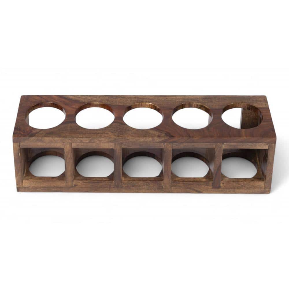Wembley Sheesham Wood Wine Rack for 5 Bottles in Teak Finish