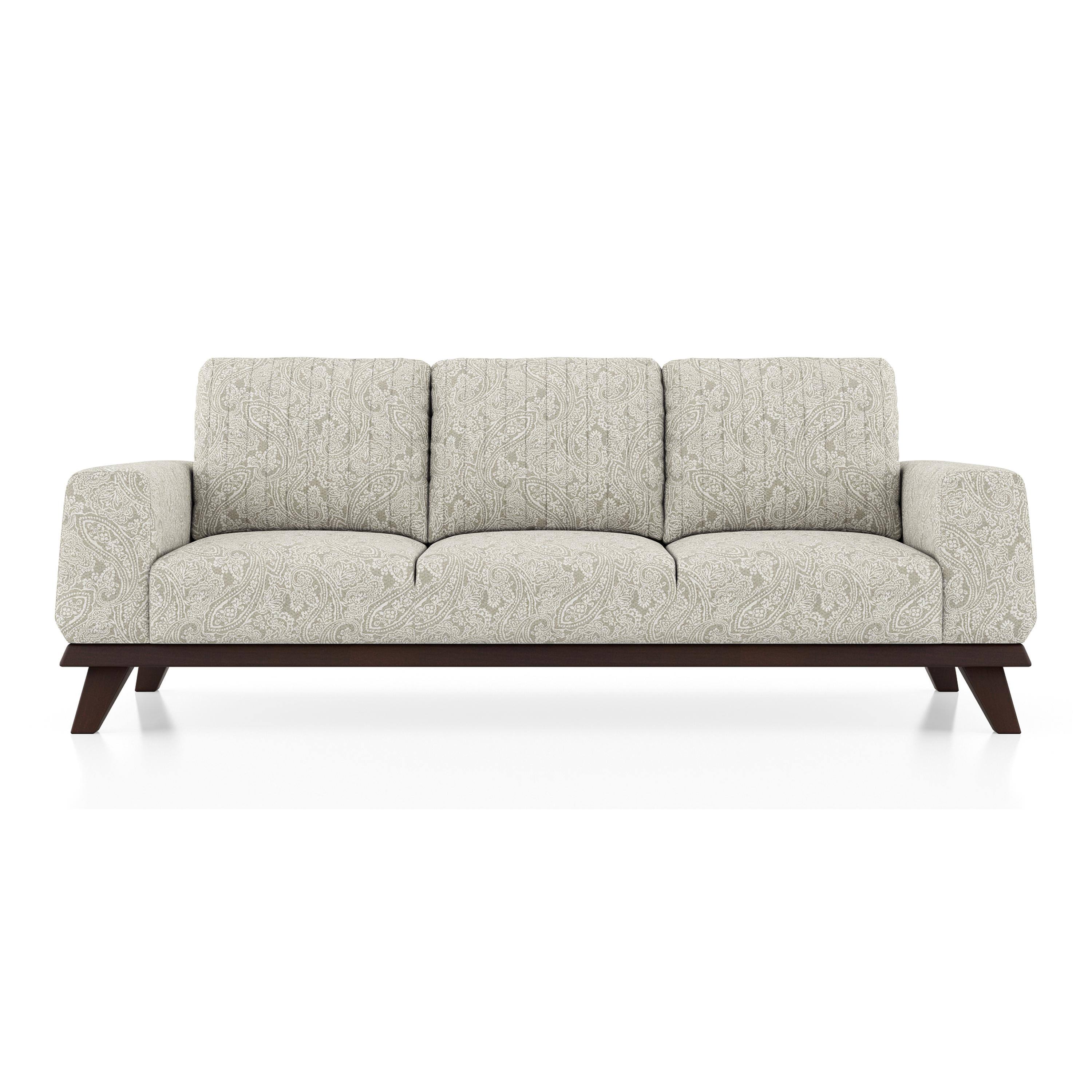 Granada Essential 3 Seater Fabric Sofa In Monochrome Paisley