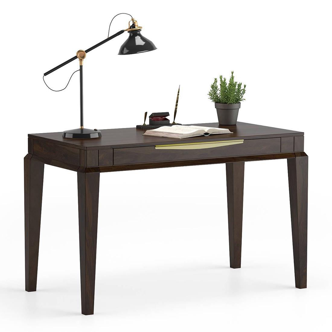 Taarkashi Solid Wood Study Table in American Walnut Finish