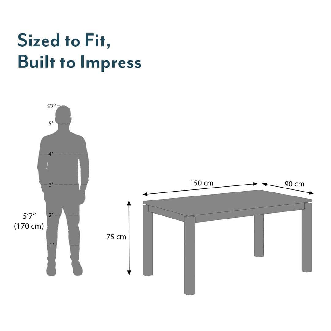 Atlas Solid Wood 6 Seater Compact Dining Table In Honey Finish