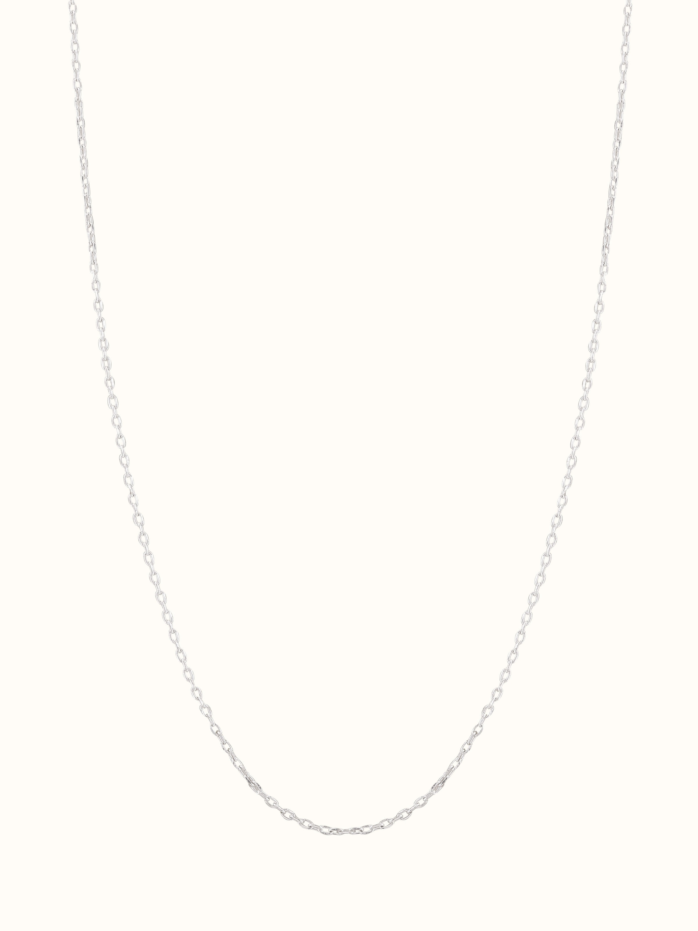 Front view highlighting the Silver Smithing Chain in full length