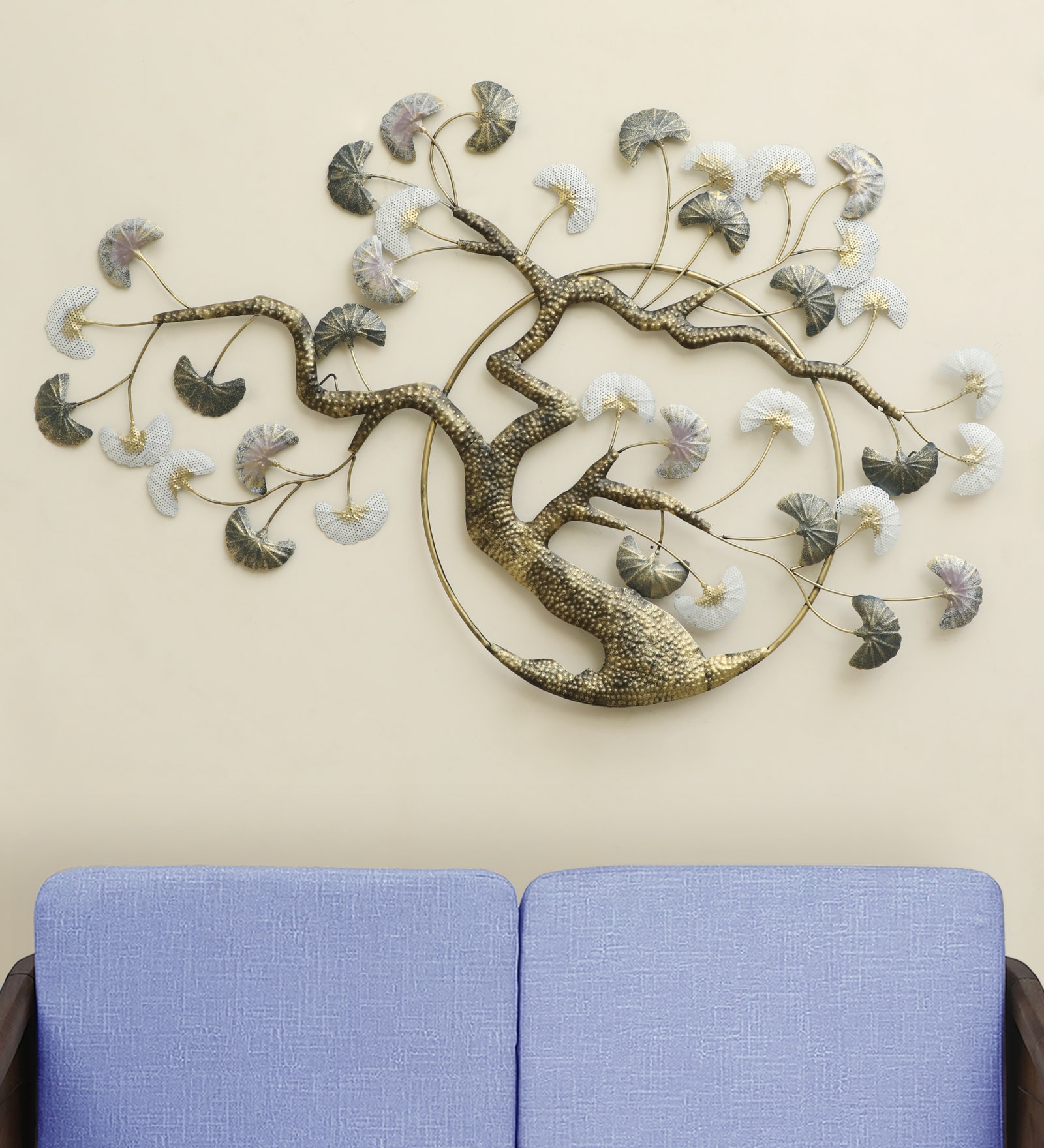 W-ELISE Abstract Metal Wall Decor in Multicolor Set of 1 - Vedas Exports