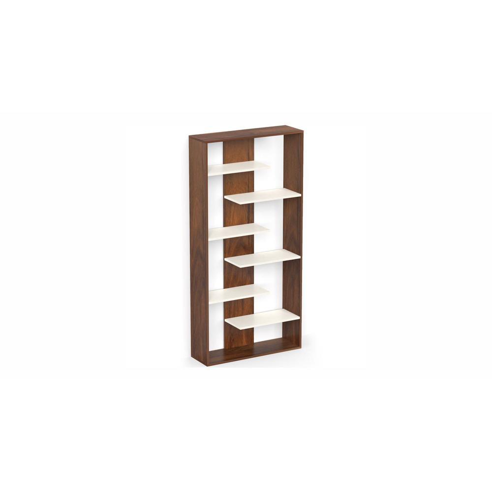 Maxelle Engineered Wood Bookshelf with Shelves Brown Maple & White