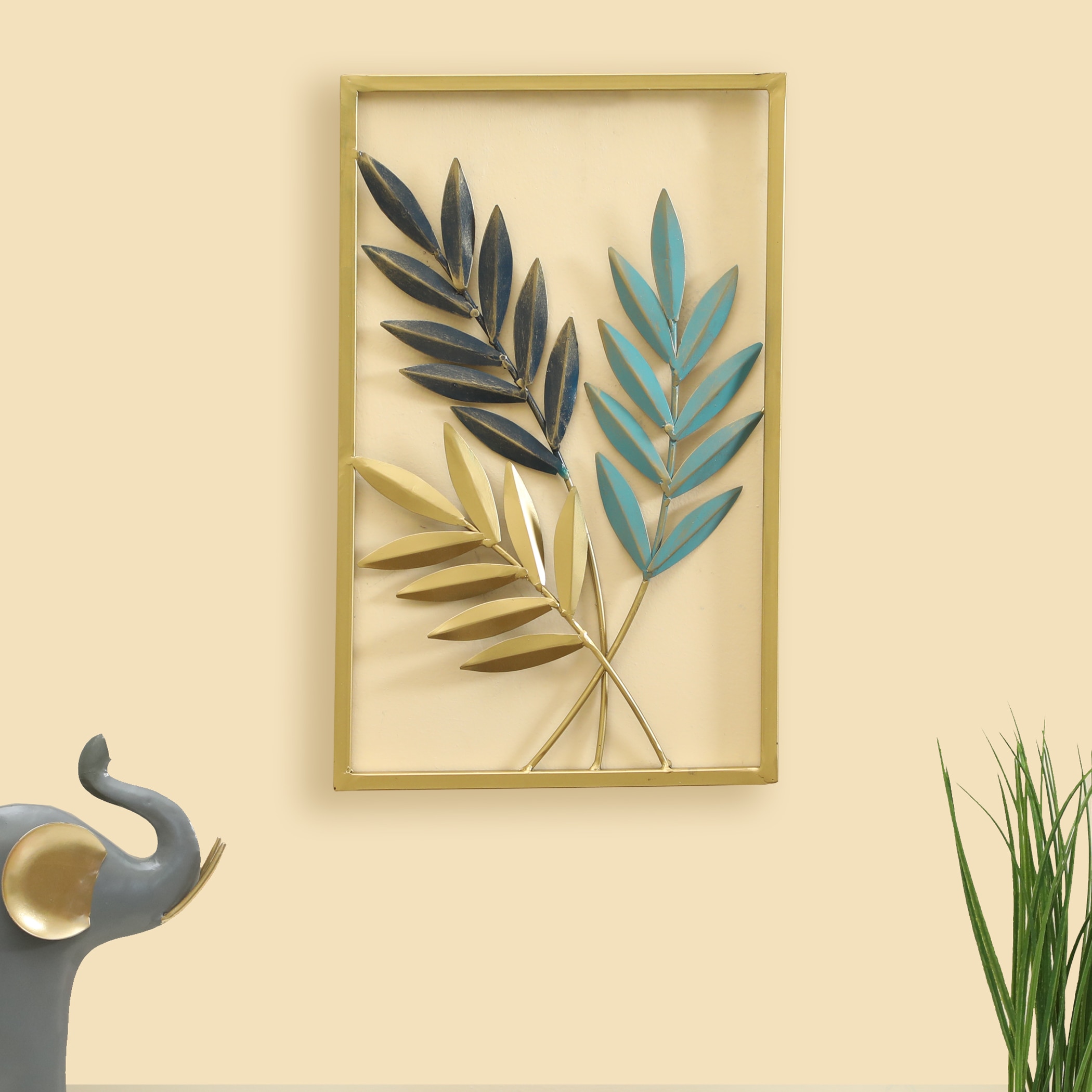 Fyre Abstract Metal Wall Decor in Multicolor Set of 1 - Vedas Exports
