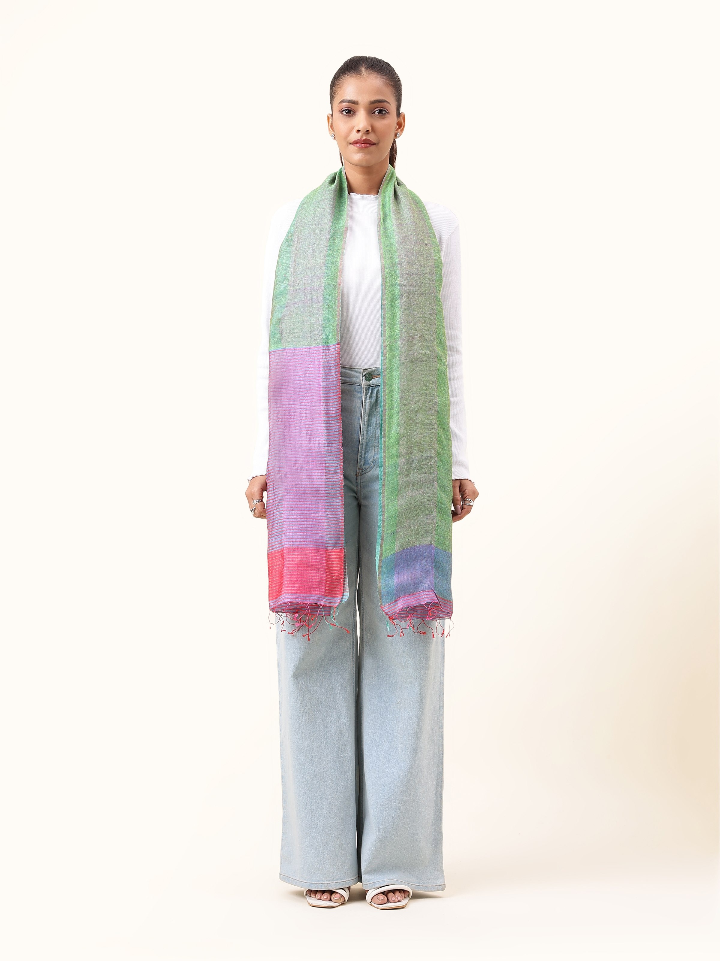 Navya Purple Tussar Silk Stole