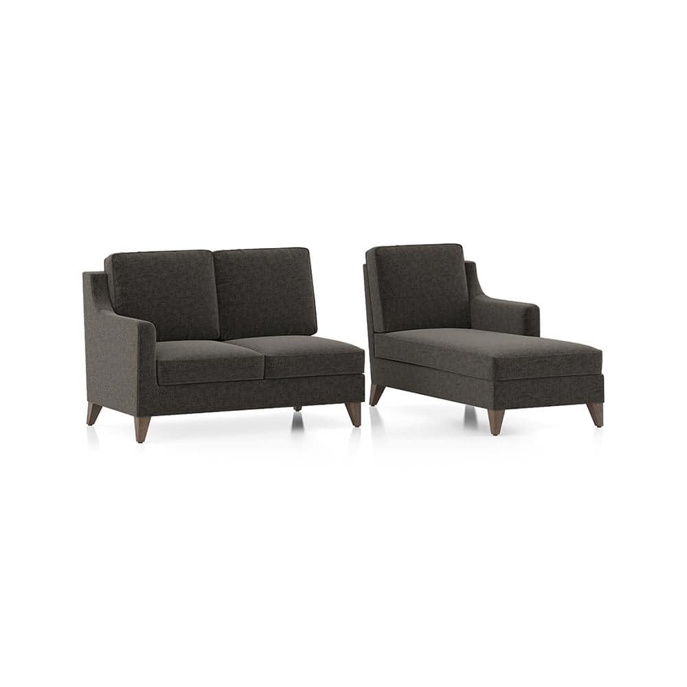 Abbey Sectional Sofa (Colour : Smoke Grey, Cushion : Soft, Seater : Right Aligned 2 Seater + Right Aligned Chaise)