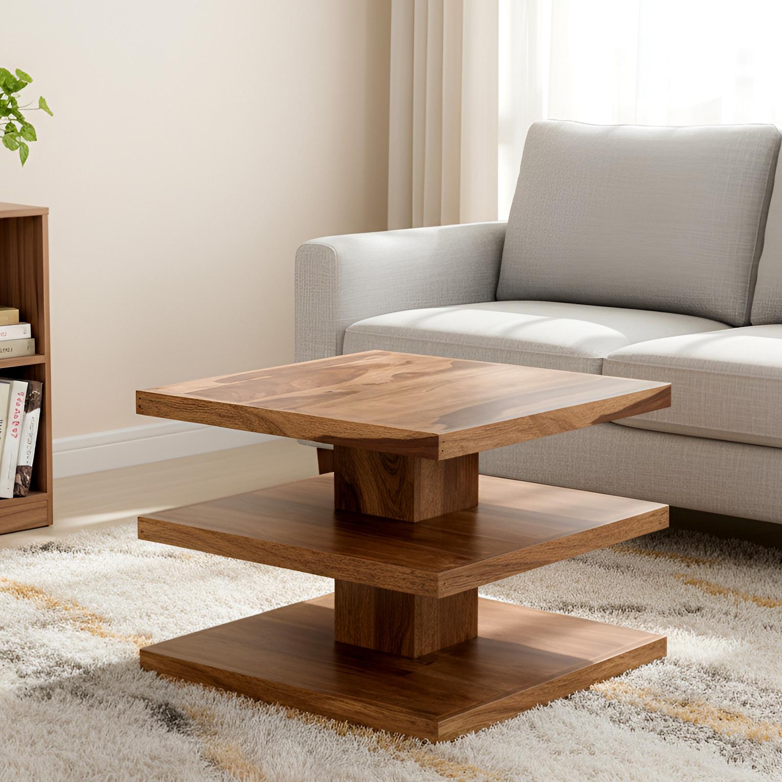 Thames Sheesham Wood Coffee Table In Teak Finish